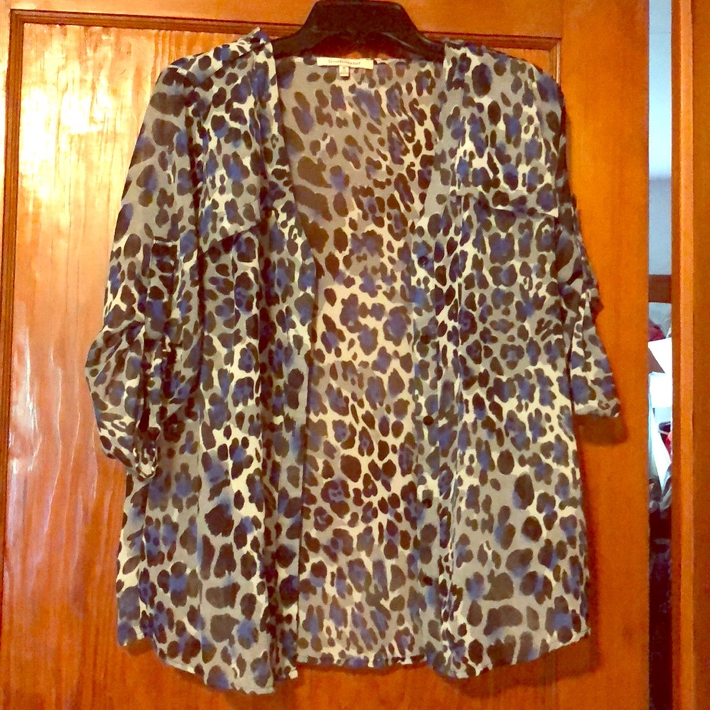Leopard print button up shirt